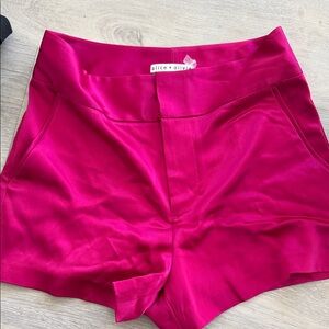 Alice + Olivia Fuchsia High Waist Shorts